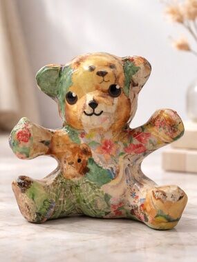 Vintage Decorative Floral Patchwork Bear